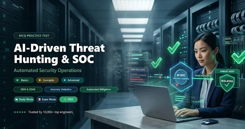 AI-Driven Threat Hunting & SOC Automation MCQ Practice Tests banner