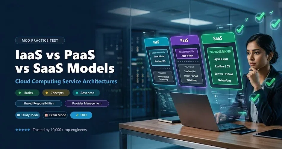 IaaS vs PaaS vs SaaS MCQ Practice Tests banner